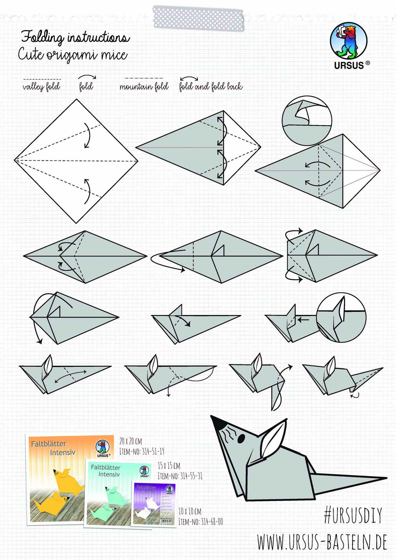 Origami Mice - URSUS - Buntpapierfabrik Ludwig Bähr